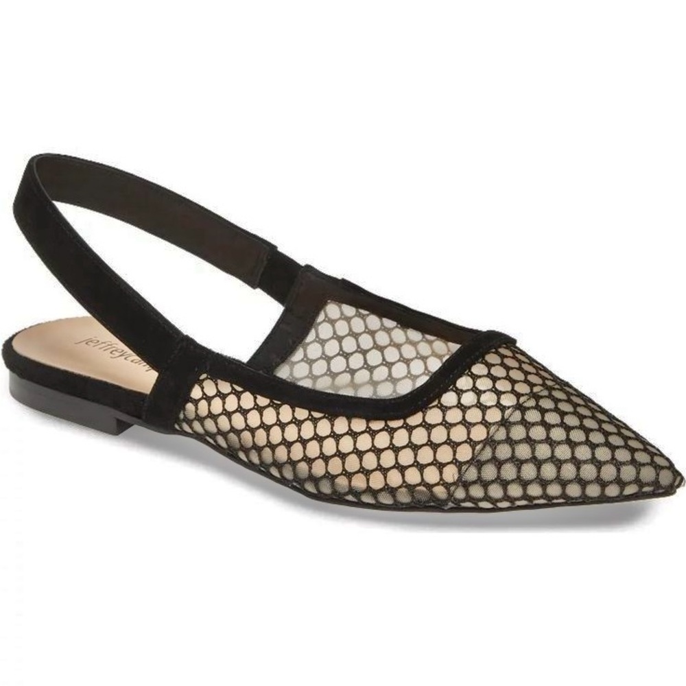 B2 by Browns Black Suede and Mesh Slingback Flats Size 7 (like jeffrey campbell)